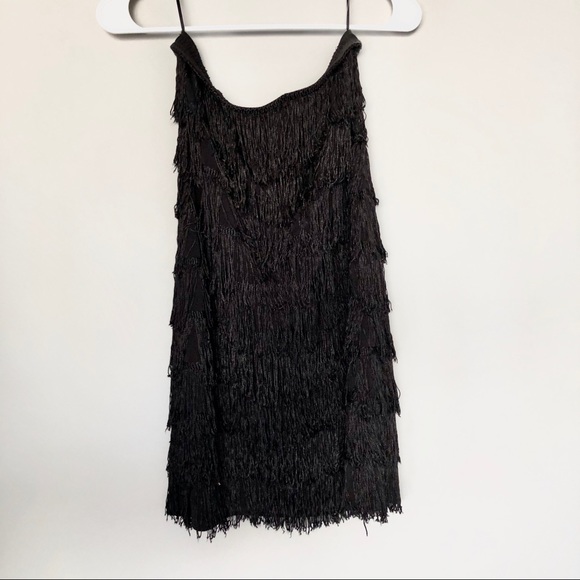 EXPRESS | 2 | fringe flapper tube mini dress LBD - Picture 4 of 4